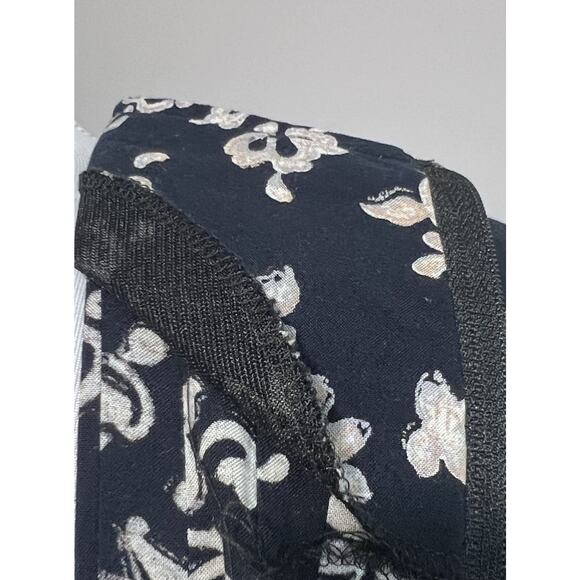 Positive Attitude Midi Ankle Dress Dark Navy Tan Floral Tie Back Cottagecore 12 - Picture 7 of 7